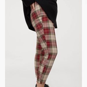 H & M Super Slim Fit Plaid Pant